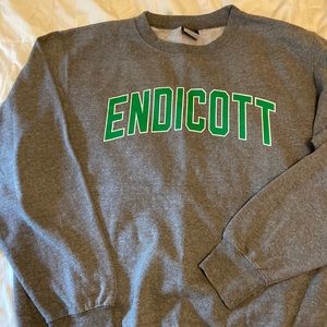 Endicott College Men’s grey Crew neck sweatshirt size large